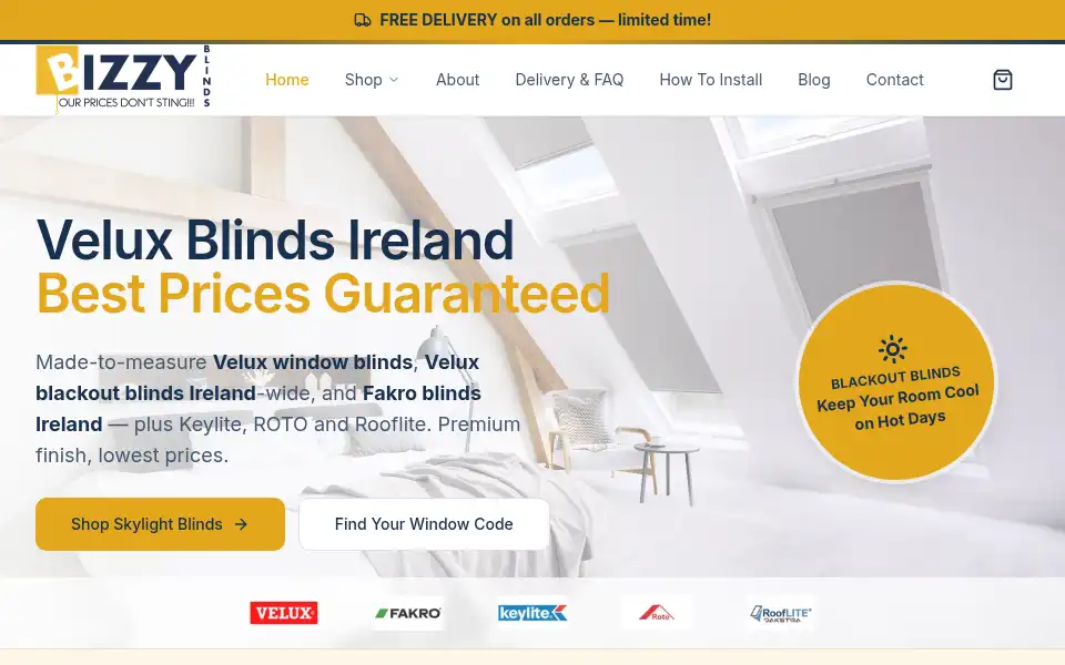 Screenshot of bizzyblinds.ie