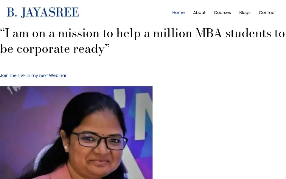 Screenshot of bjayasree.com