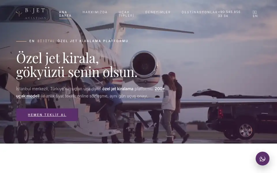 Screenshot of bjetaviation.com