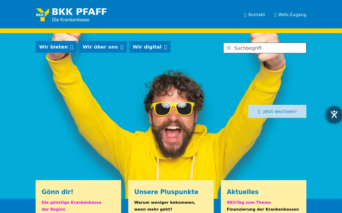 Screenshot of bkk-pfaff.de