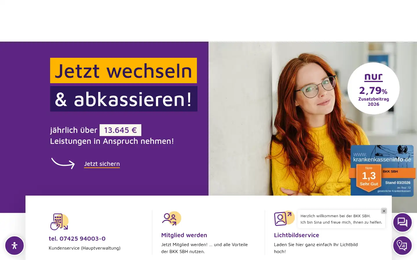 Screenshot of bkk-sbh.de