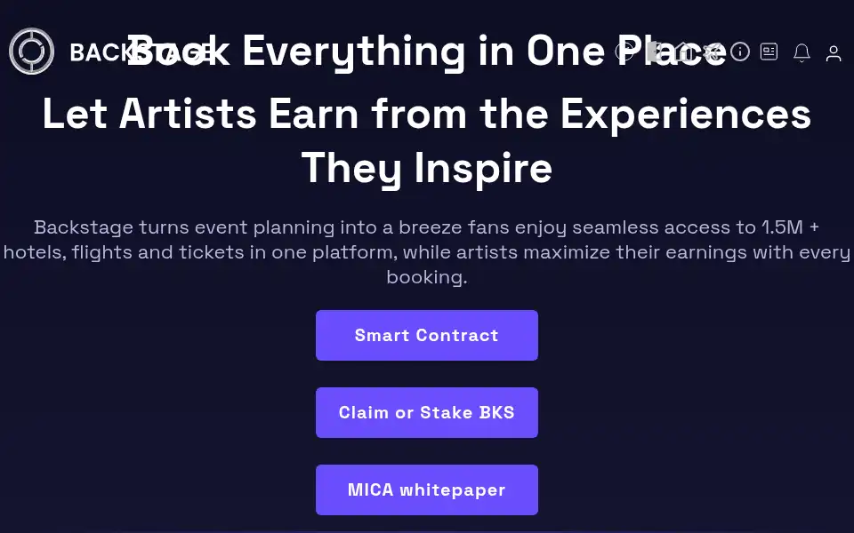 Screenshot of bksbackstage.io