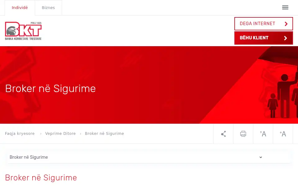 Screenshot of bkt.com.al