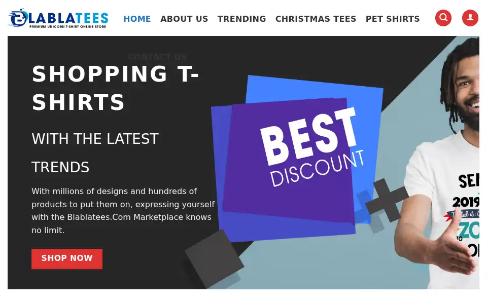 Screenshot of blablatees.com