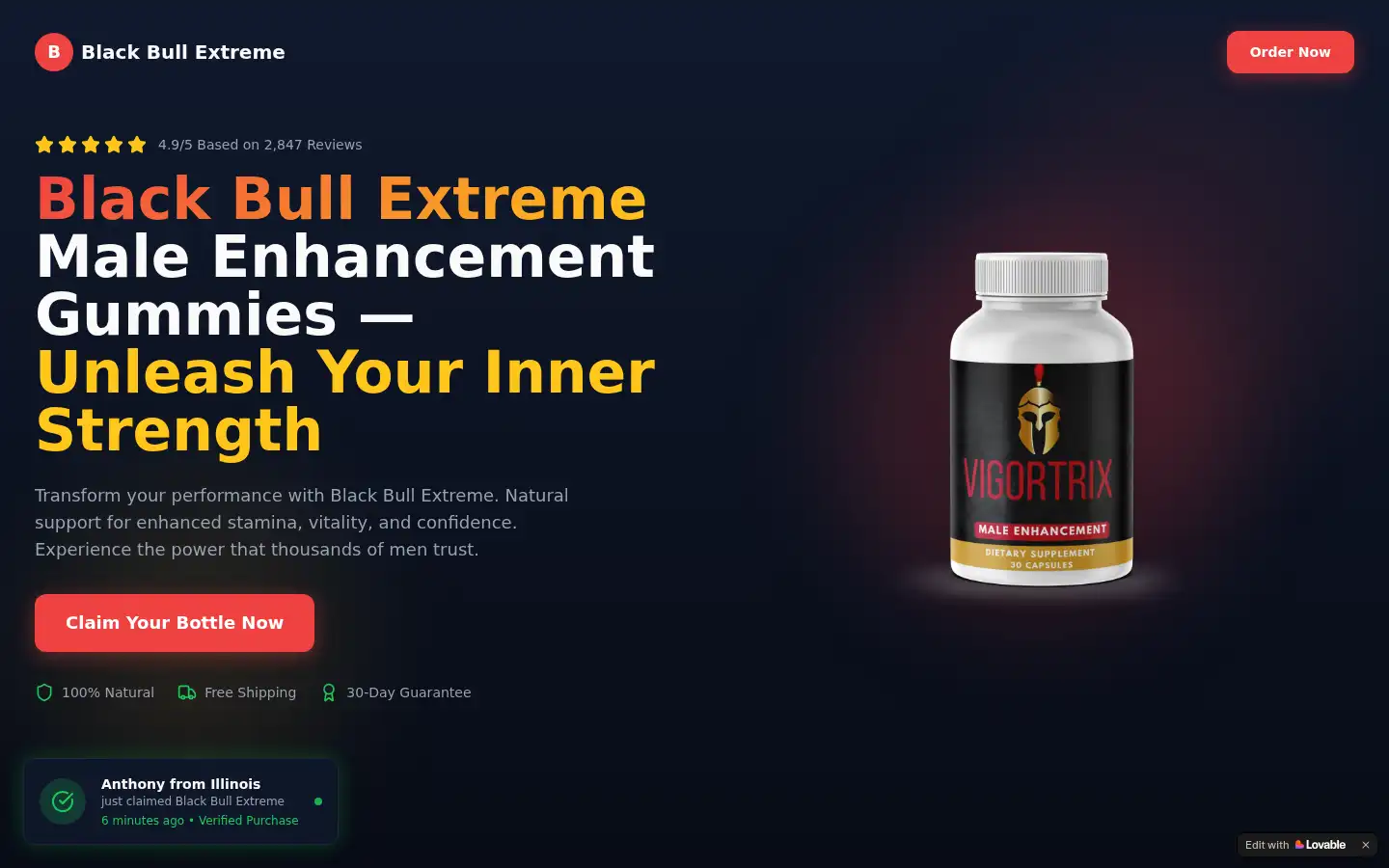 Screenshot of black-bull-offer.lovable.app