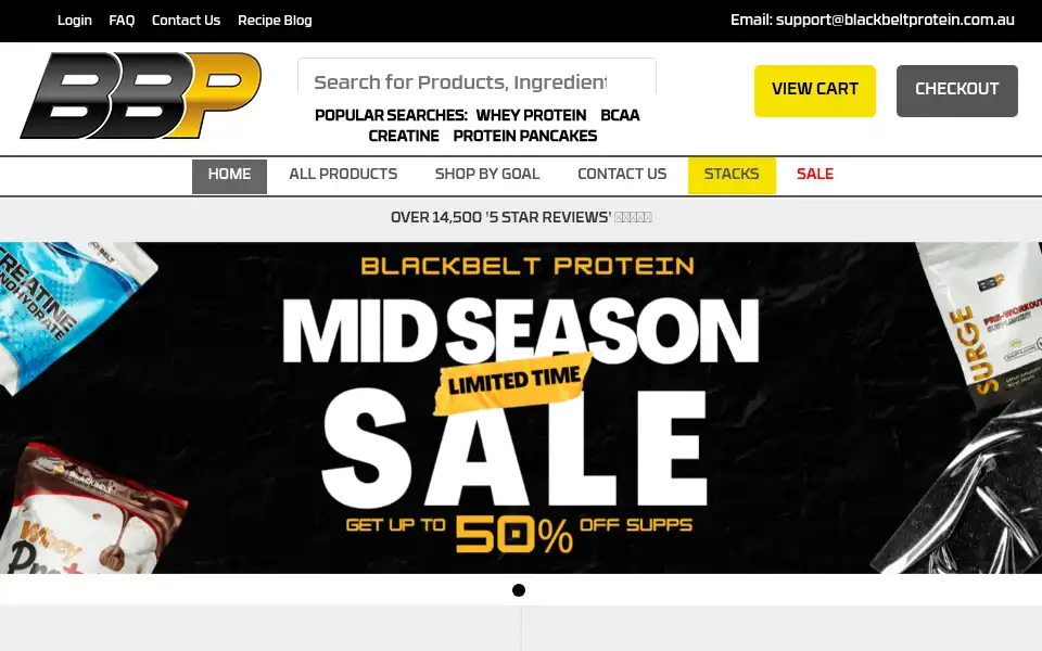 Screenshot of blackbeltprotein.com.au