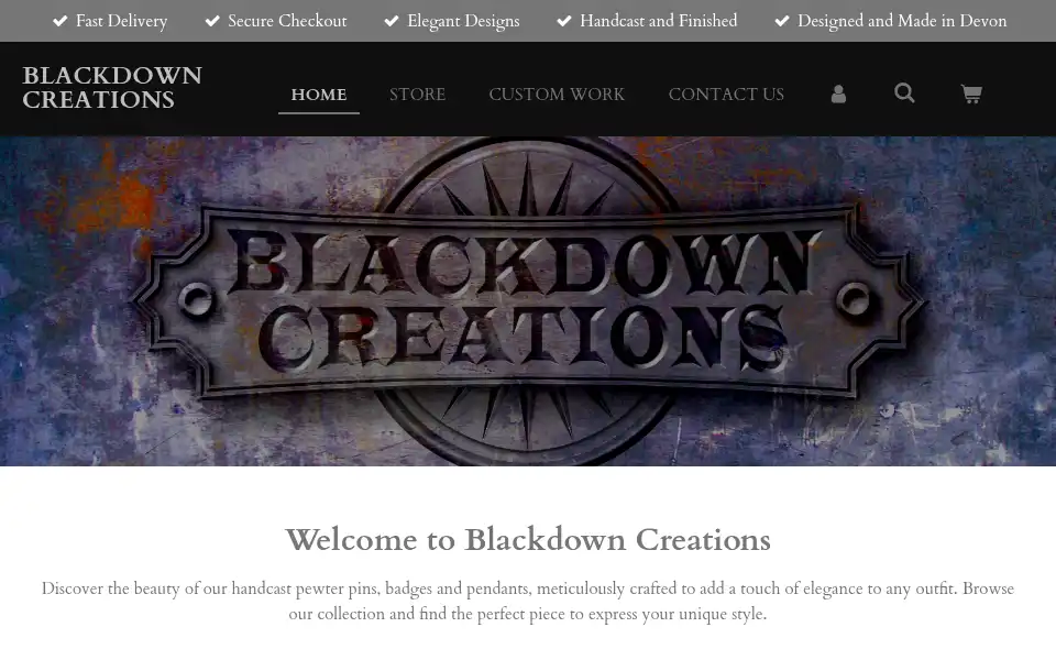 Screenshot of blackdowncreations.com