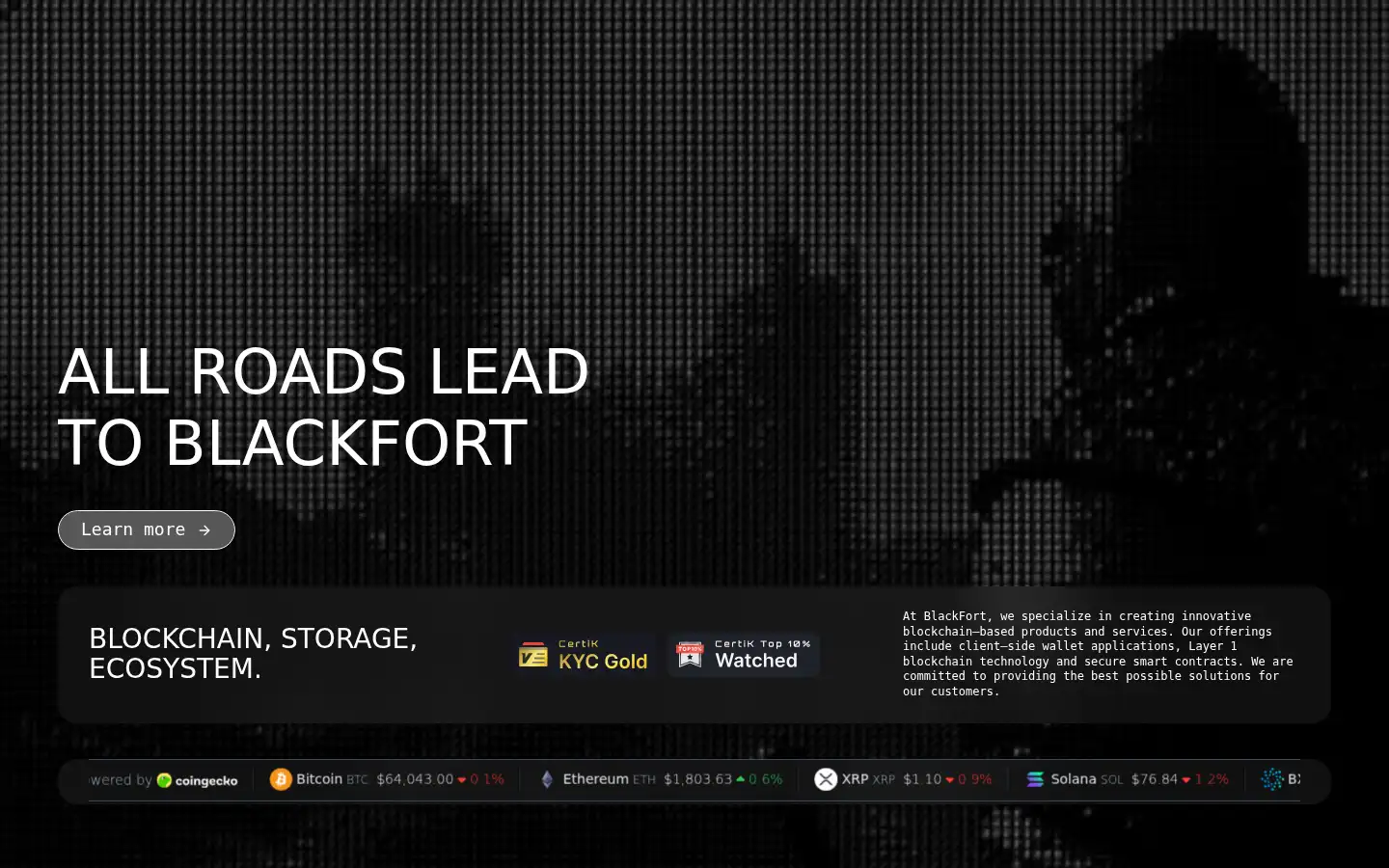 Screenshot of blackfort.exchange