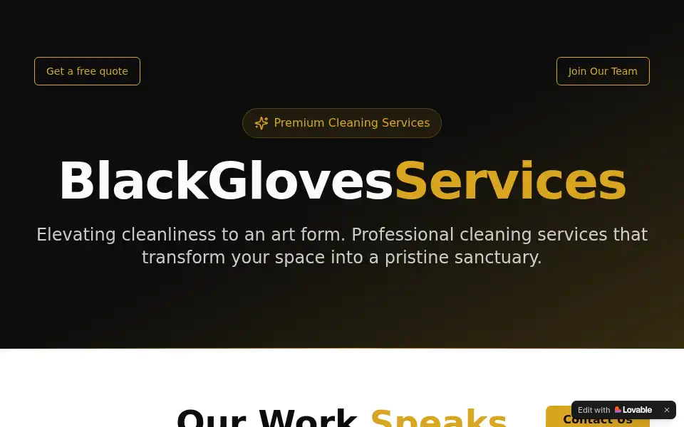 Screenshot of blackglovesservices.co.uk