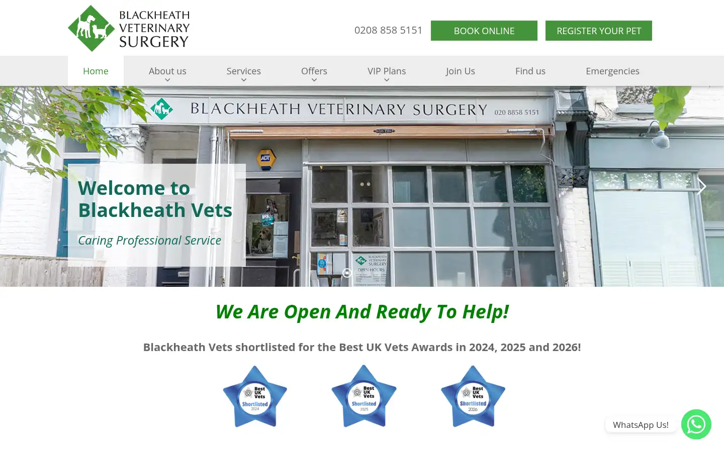 Screenshot of blackheathvets.co.uk