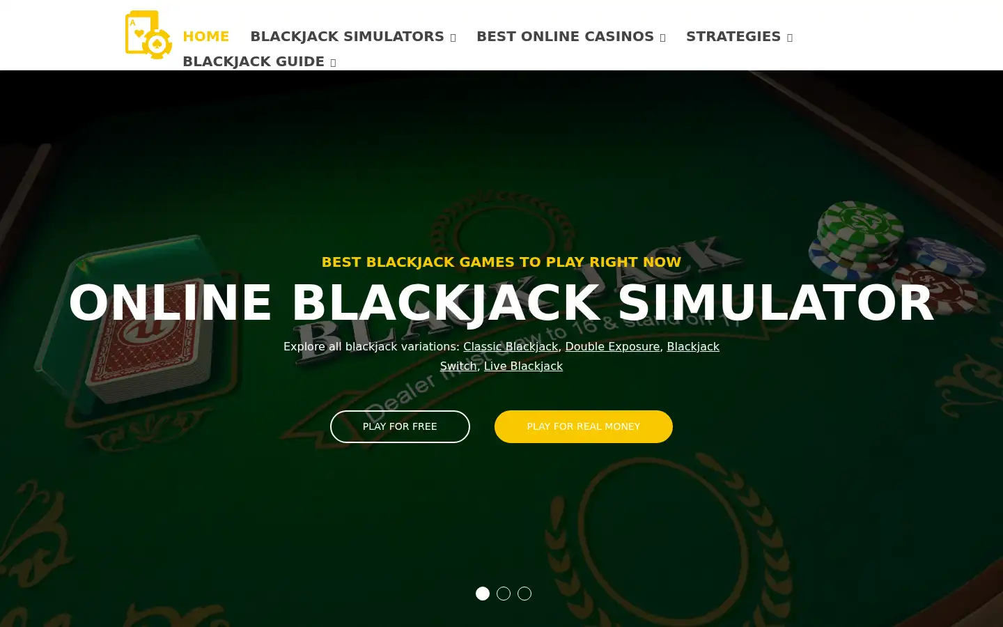 Screenshot of blackjacksimulator.net