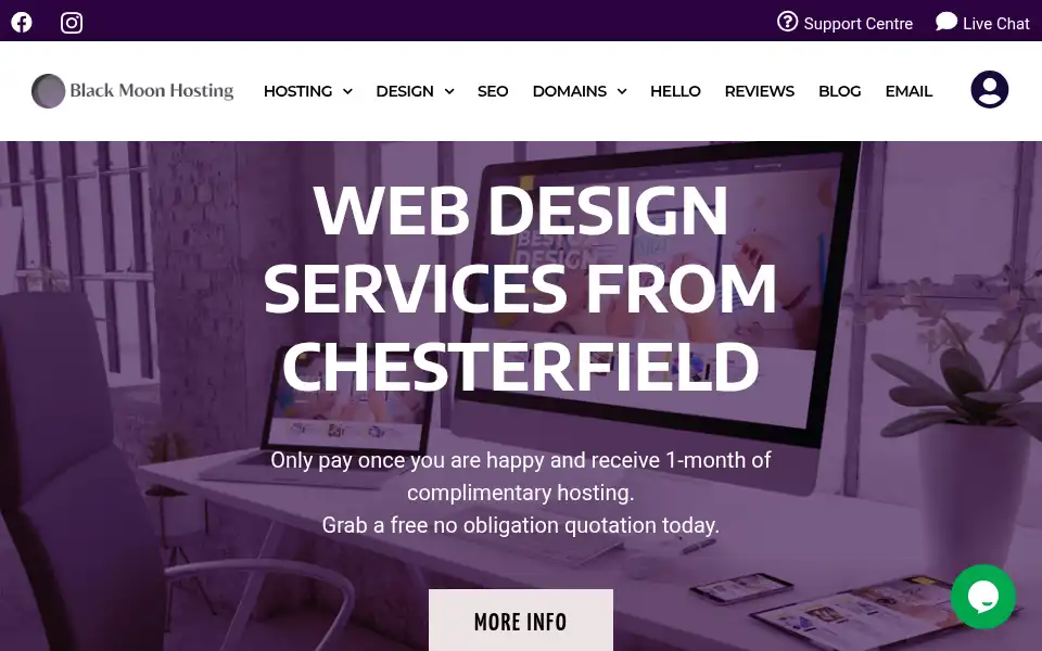 Screenshot of blackmoonhosting.com