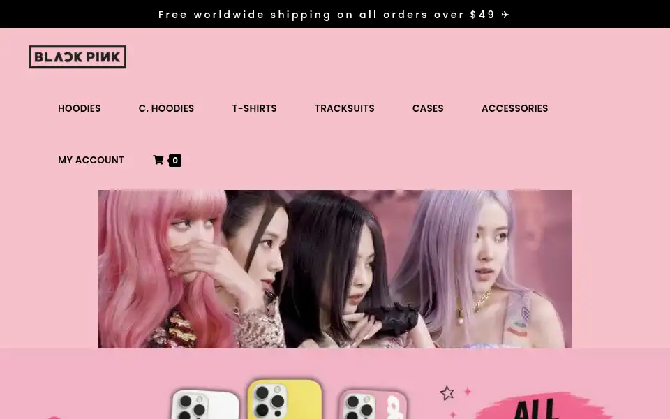 Screenshot of blackpink-merch.com
