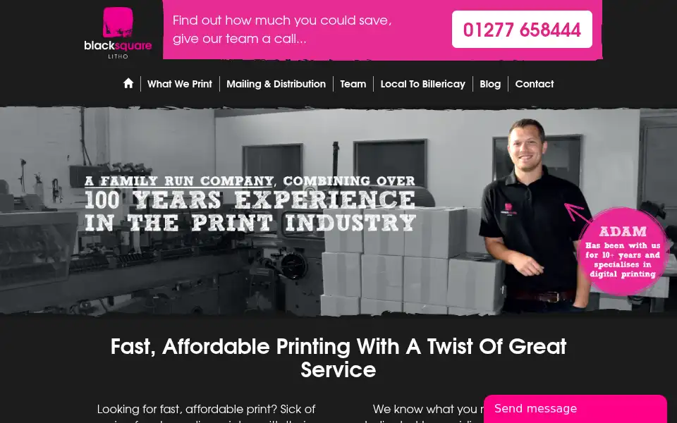 Screenshot of blacksquarelitho.co.uk