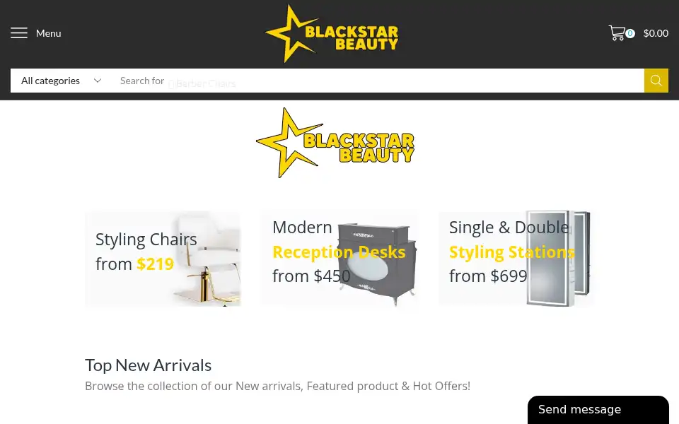 Screenshot of blackstarbeauty.net
