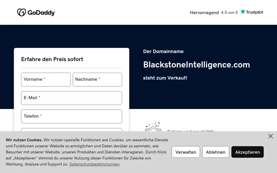 Screenshot of blackstoneintelligence.com