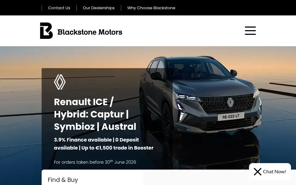 Screenshot of blackstonemotors.ie
