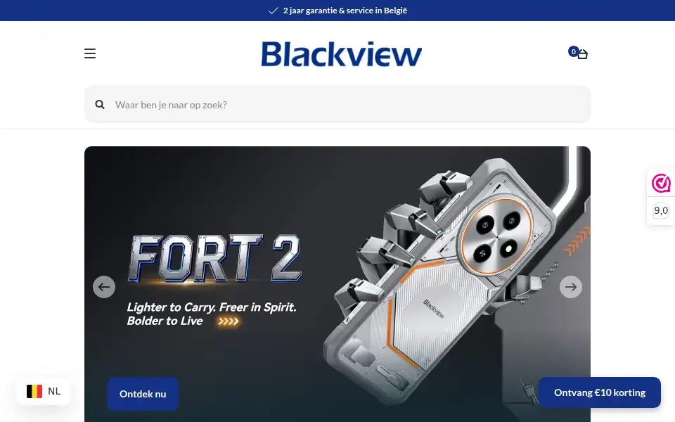 Screenshot of blackview-belgie.be
