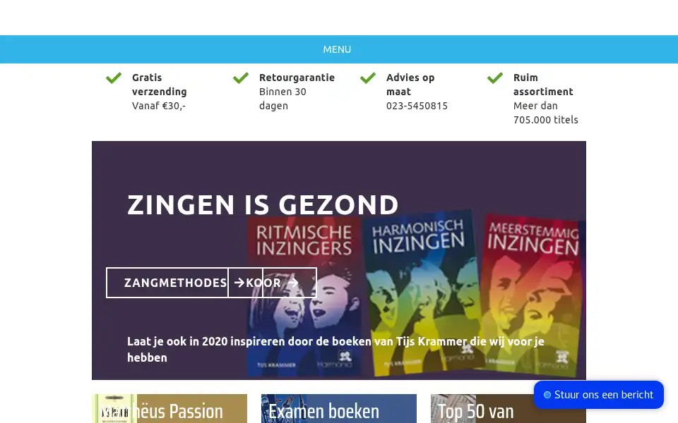 Screenshot of bladmuziekplus.nl