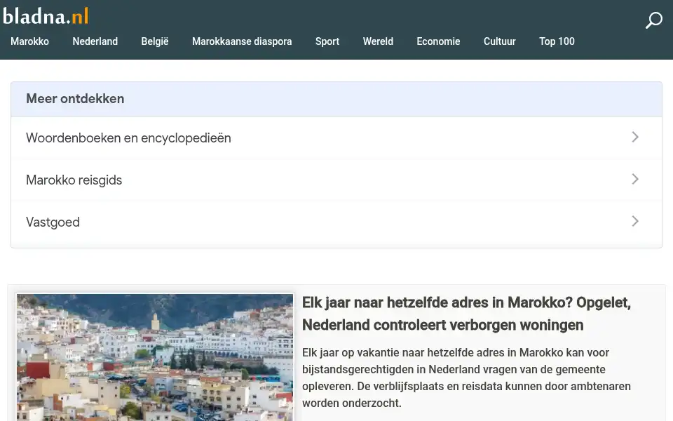 Screenshot of bladna.nl