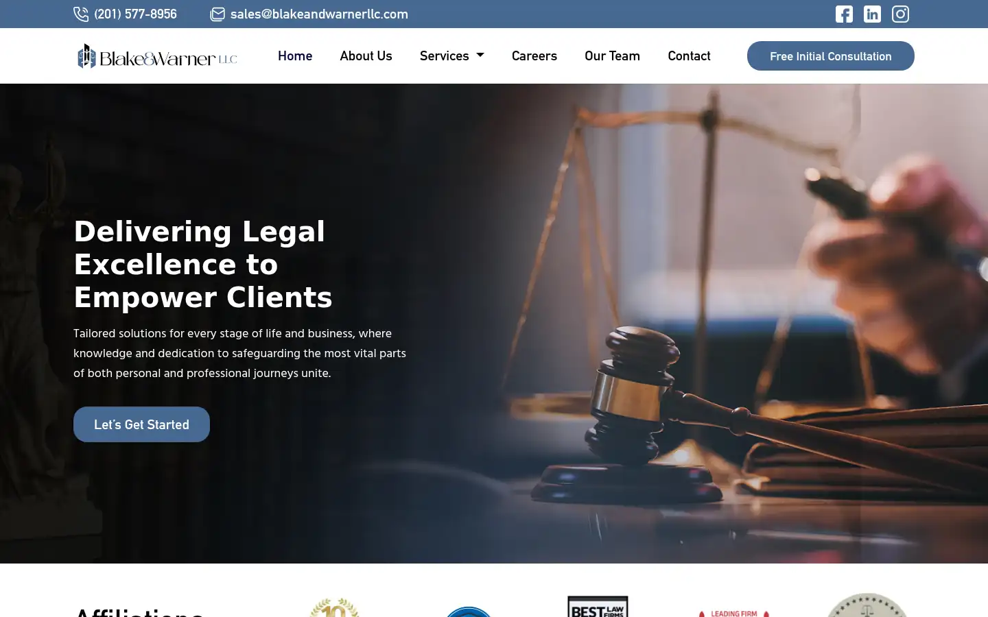 Screenshot of blakeandwarnerllc.com