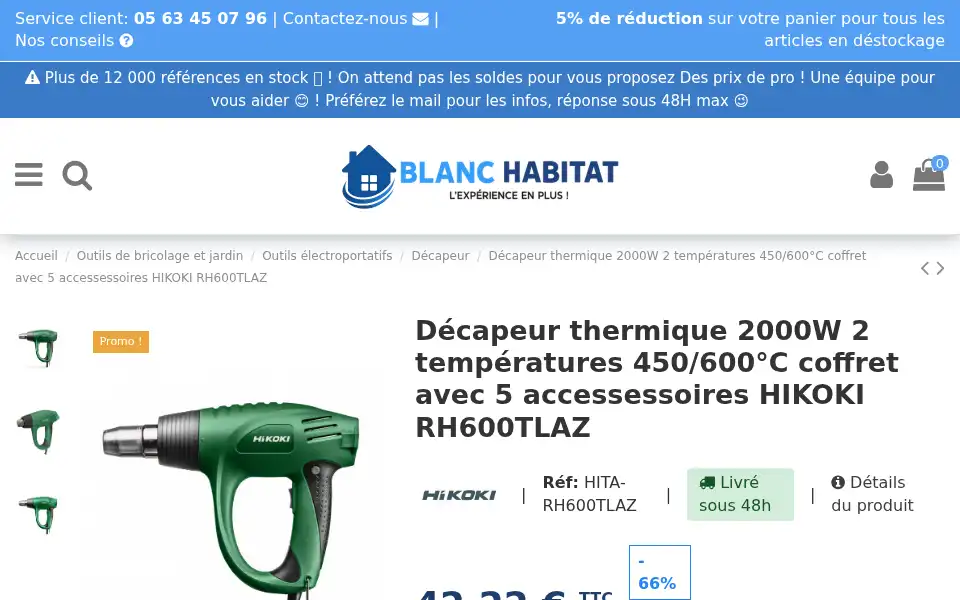 Screenshot of blanc-habitat.com