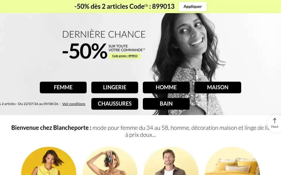 Screenshot of blancheporte.fr