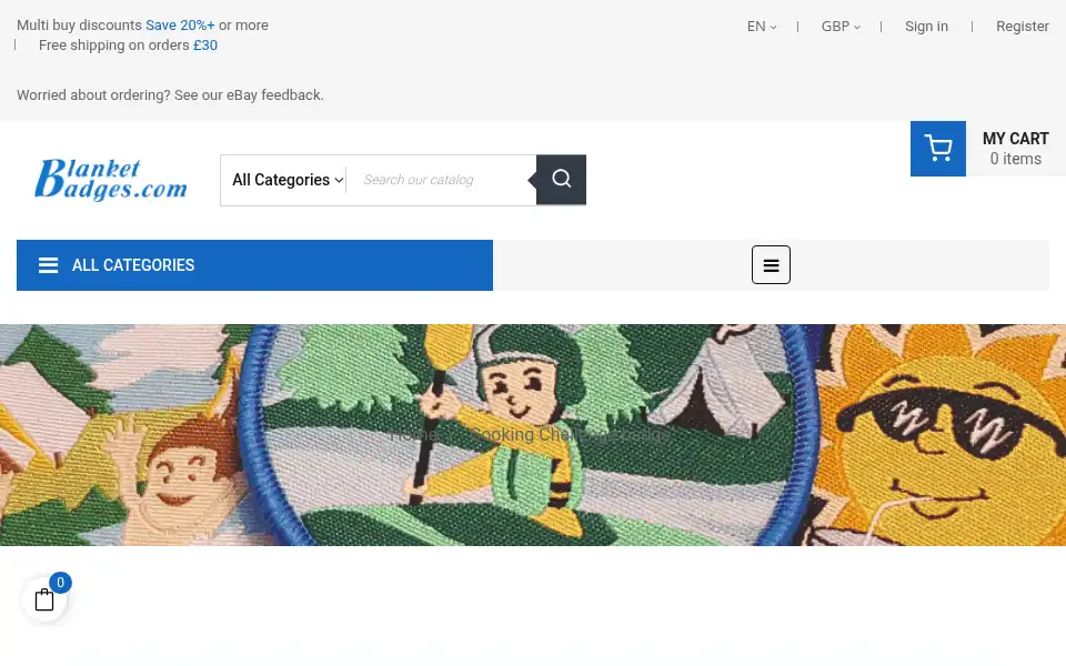Screenshot of blanketbadges.com