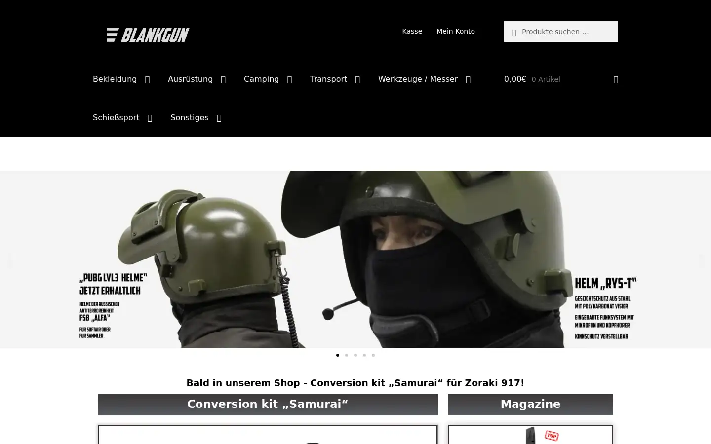 Screenshot of blankgun.de