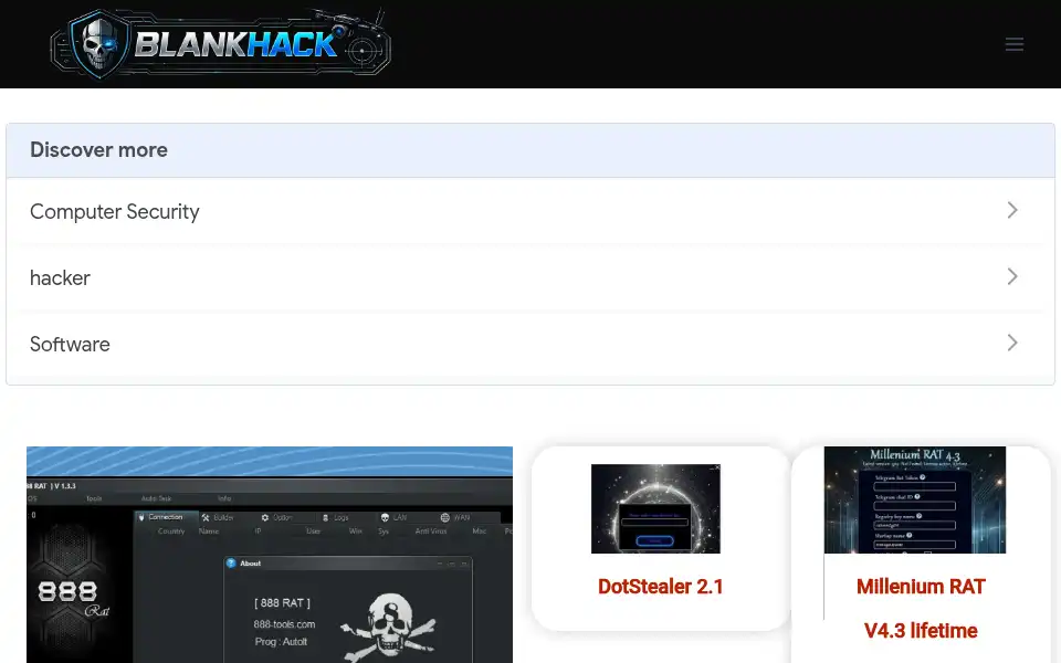 Screenshot of blankhack.com