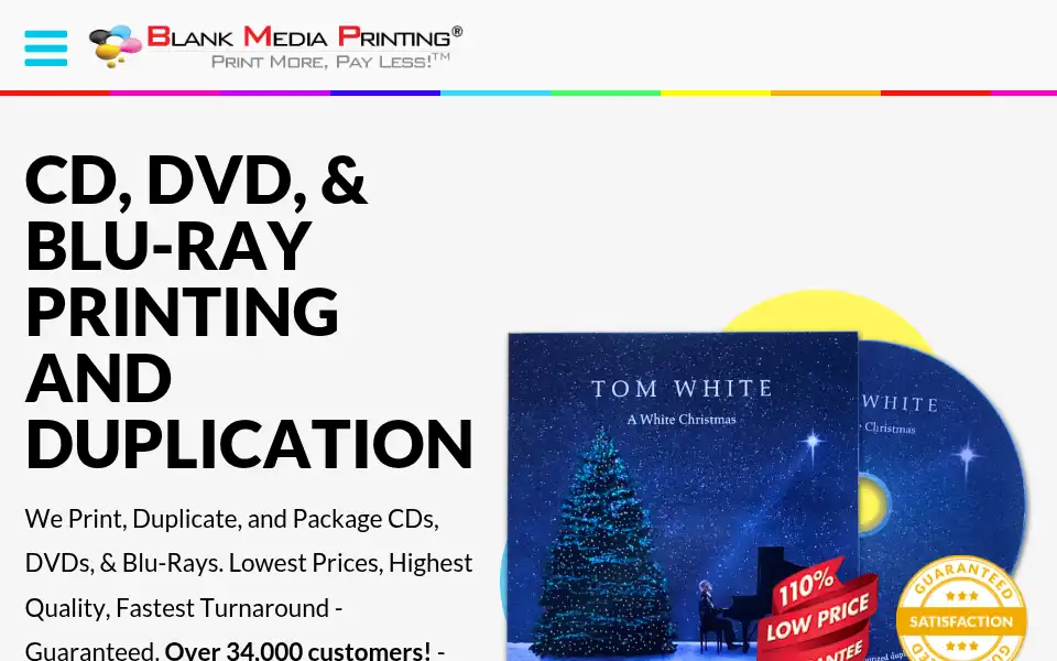 Screenshot of blankmediaprinting.com
