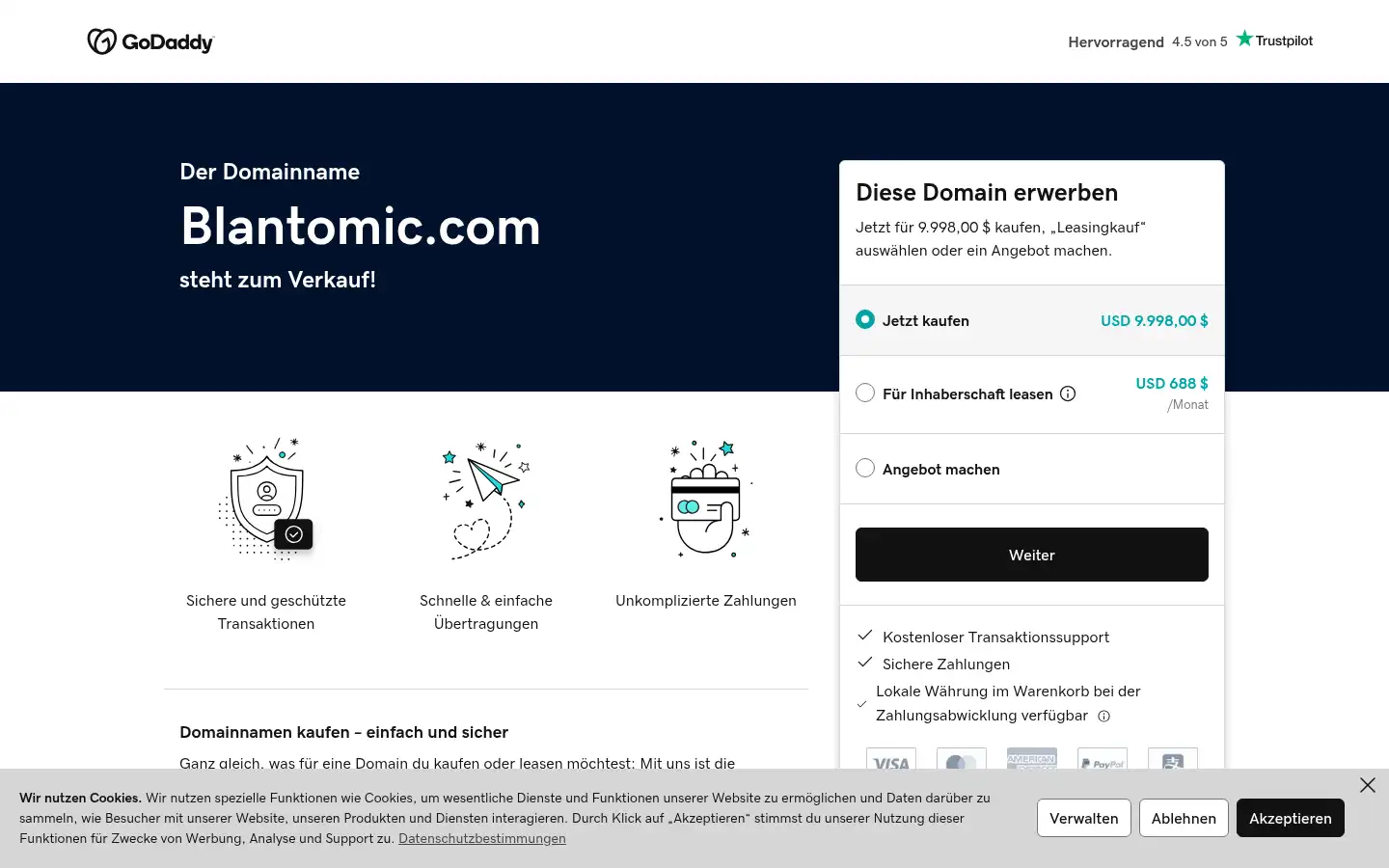 Screenshot of blantomic.com