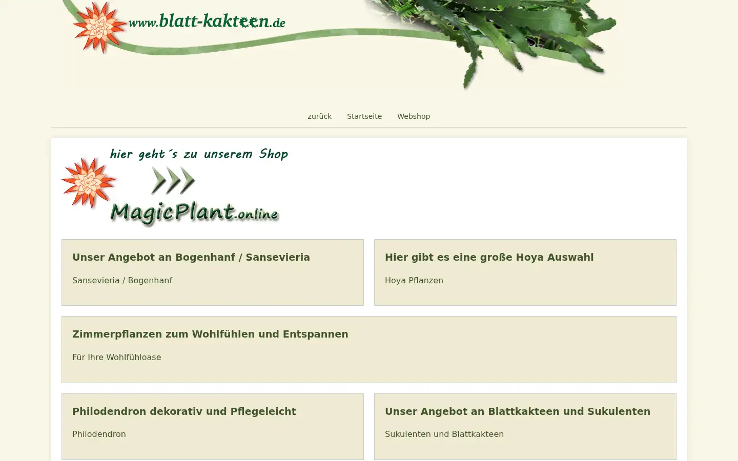 Screenshot of blatt-kakteen.de