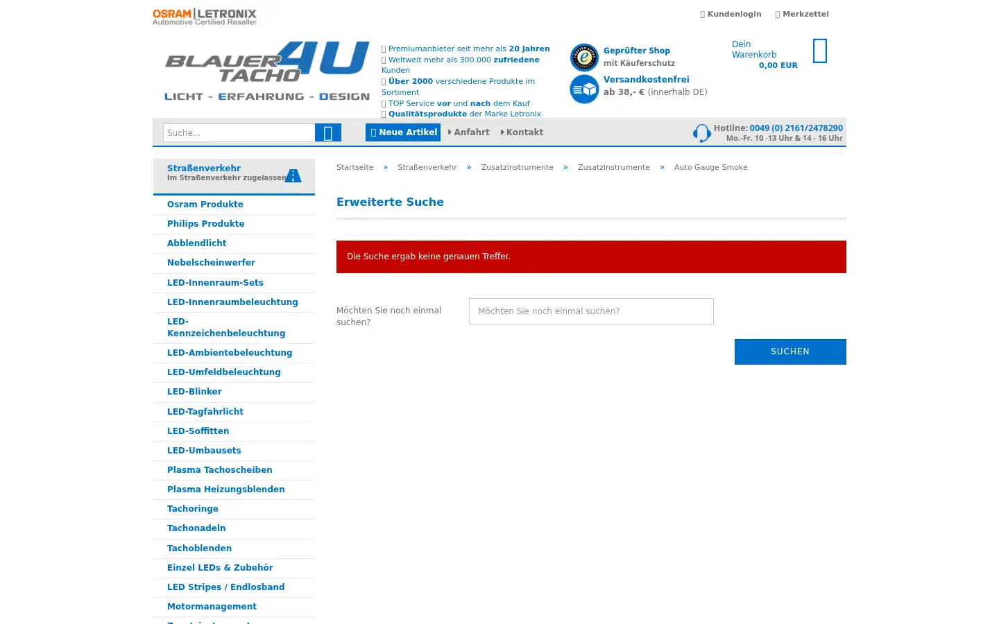 Screenshot of blauertacho4u.de