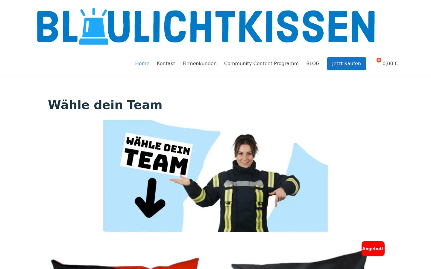 Screenshot of blaulichtkissen.de