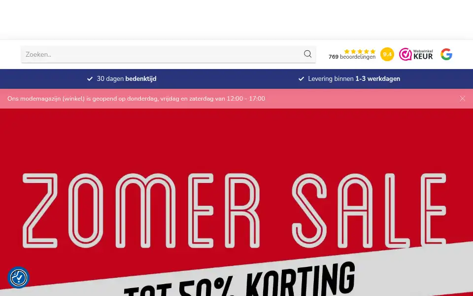 Screenshot of blauwmode.nl