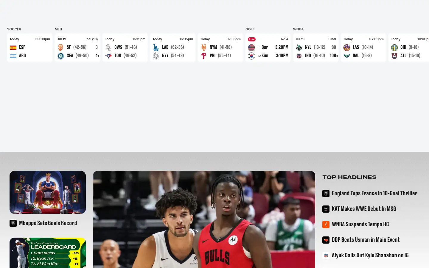 Screenshot of bleacherreport.com