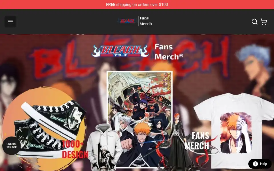 Screenshot of bleachmerch.store