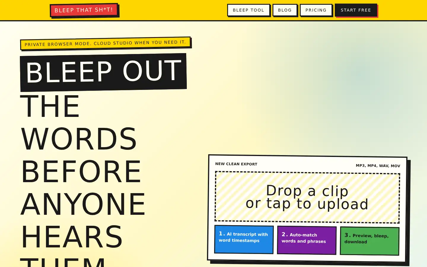 Screenshot of bleepthat.sh
