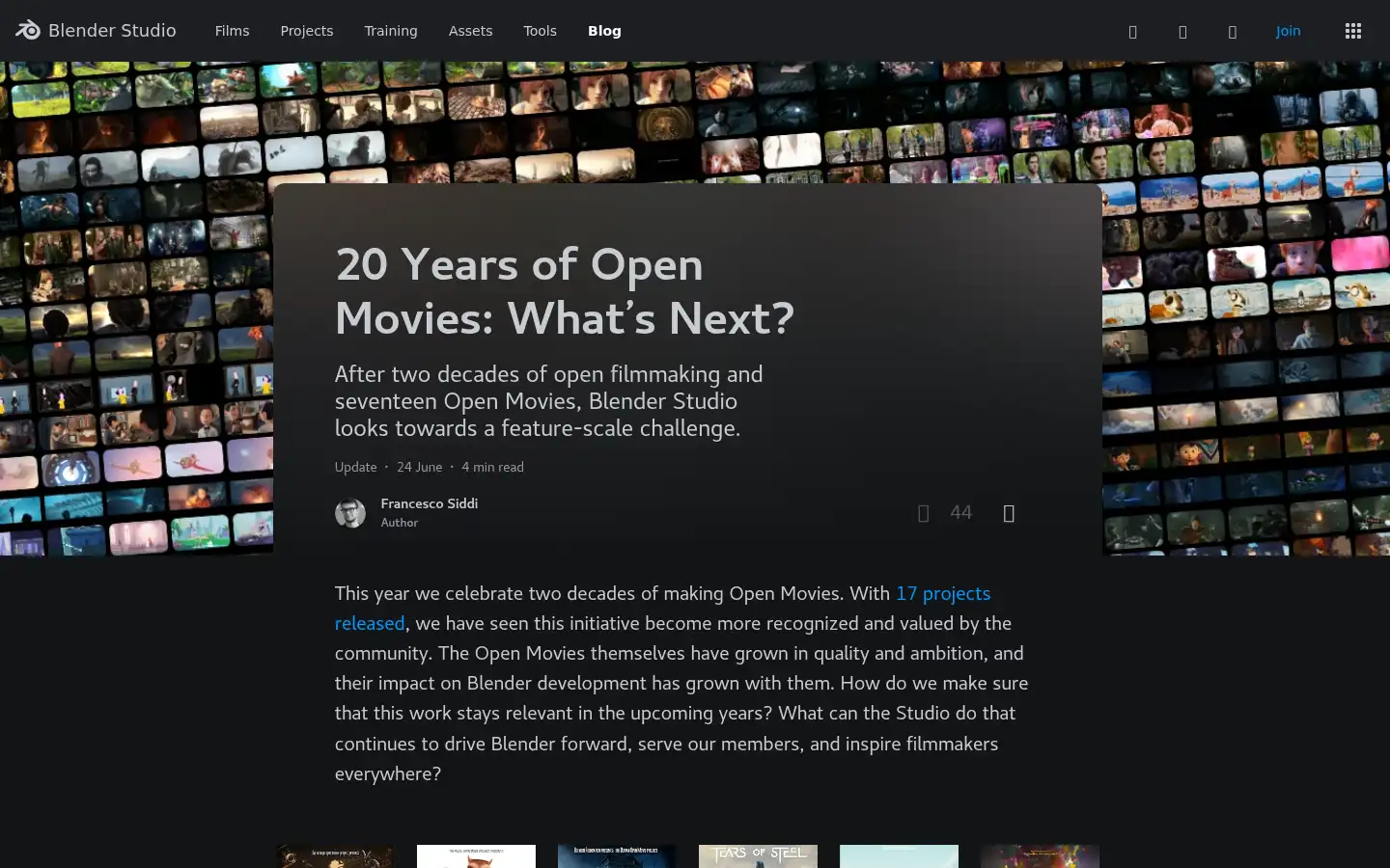 Screenshot of blender.org