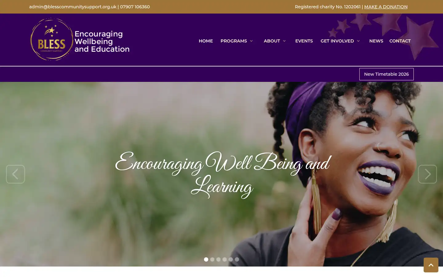Screenshot of blesscommunitysupport.org.uk