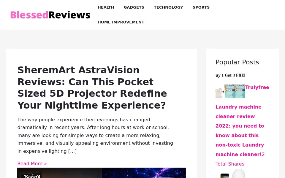 Screenshot of blessedreviews.com