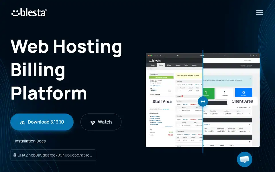 Screenshot of blesta.com