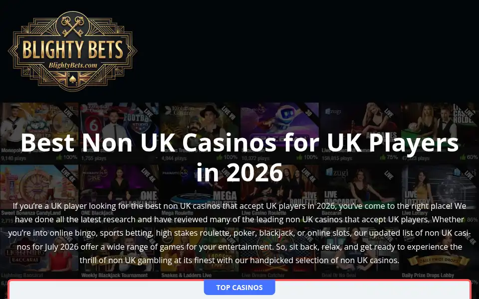 Screenshot of blightybets.com