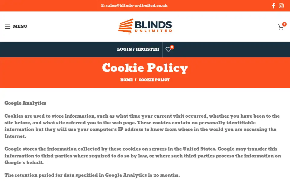 Screenshot of blinds-unlimited.co.uk
