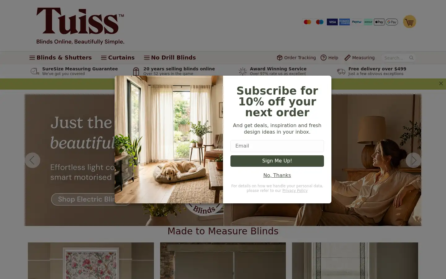 Screenshot of blindsonline.com.au