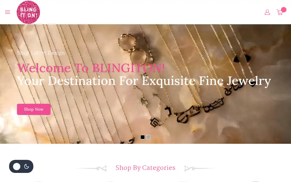 Screenshot of blingitonjewels.com