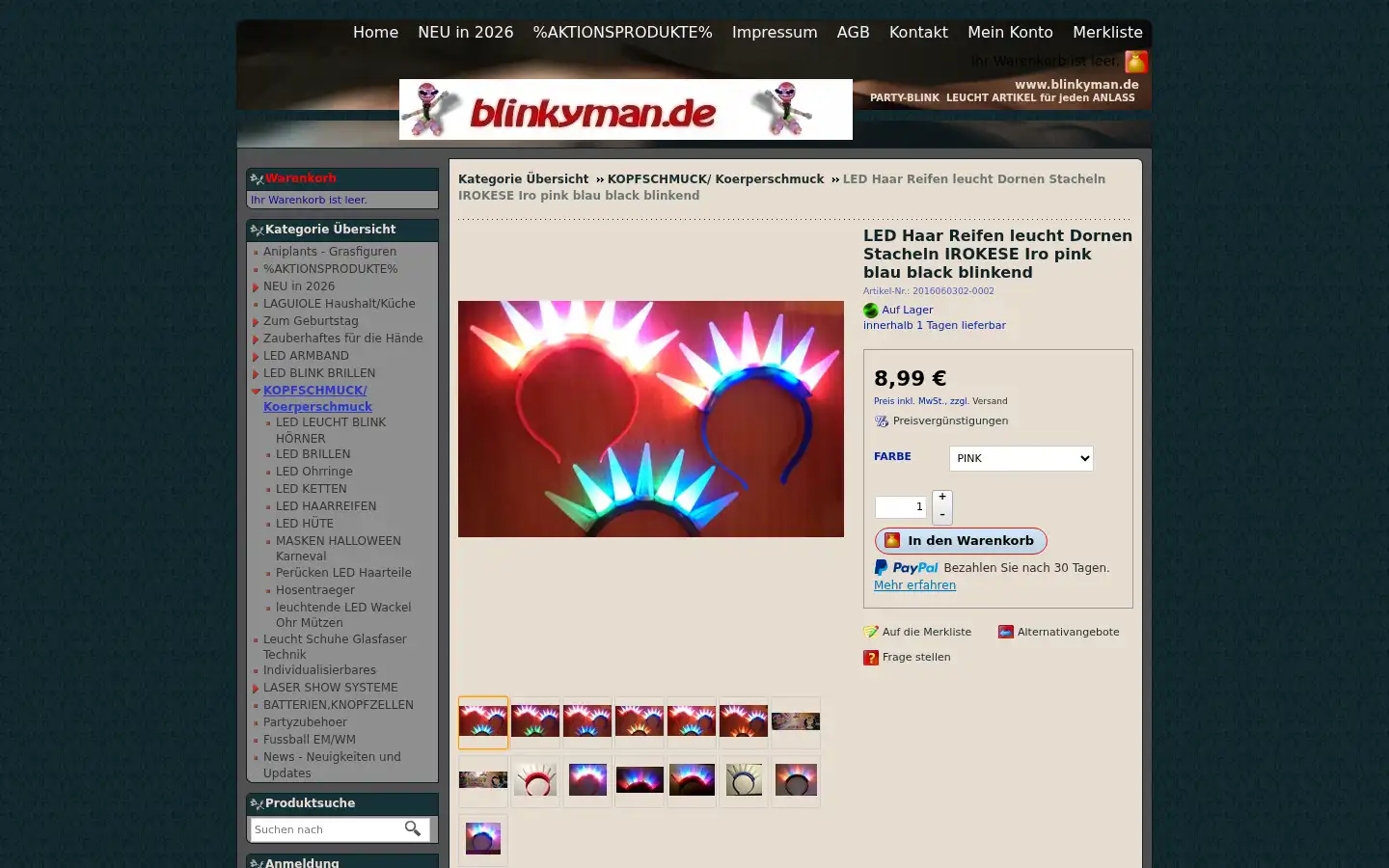 Screenshot of blinkyman.de