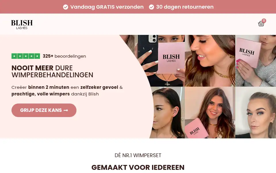 Screenshot of blishlashes.com