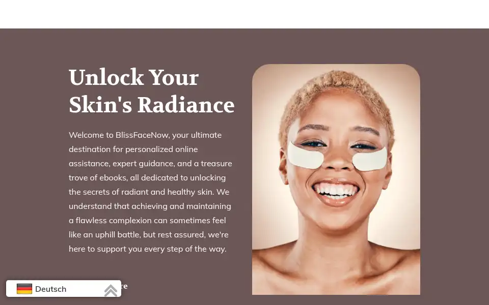 Screenshot of blissfacenow.com